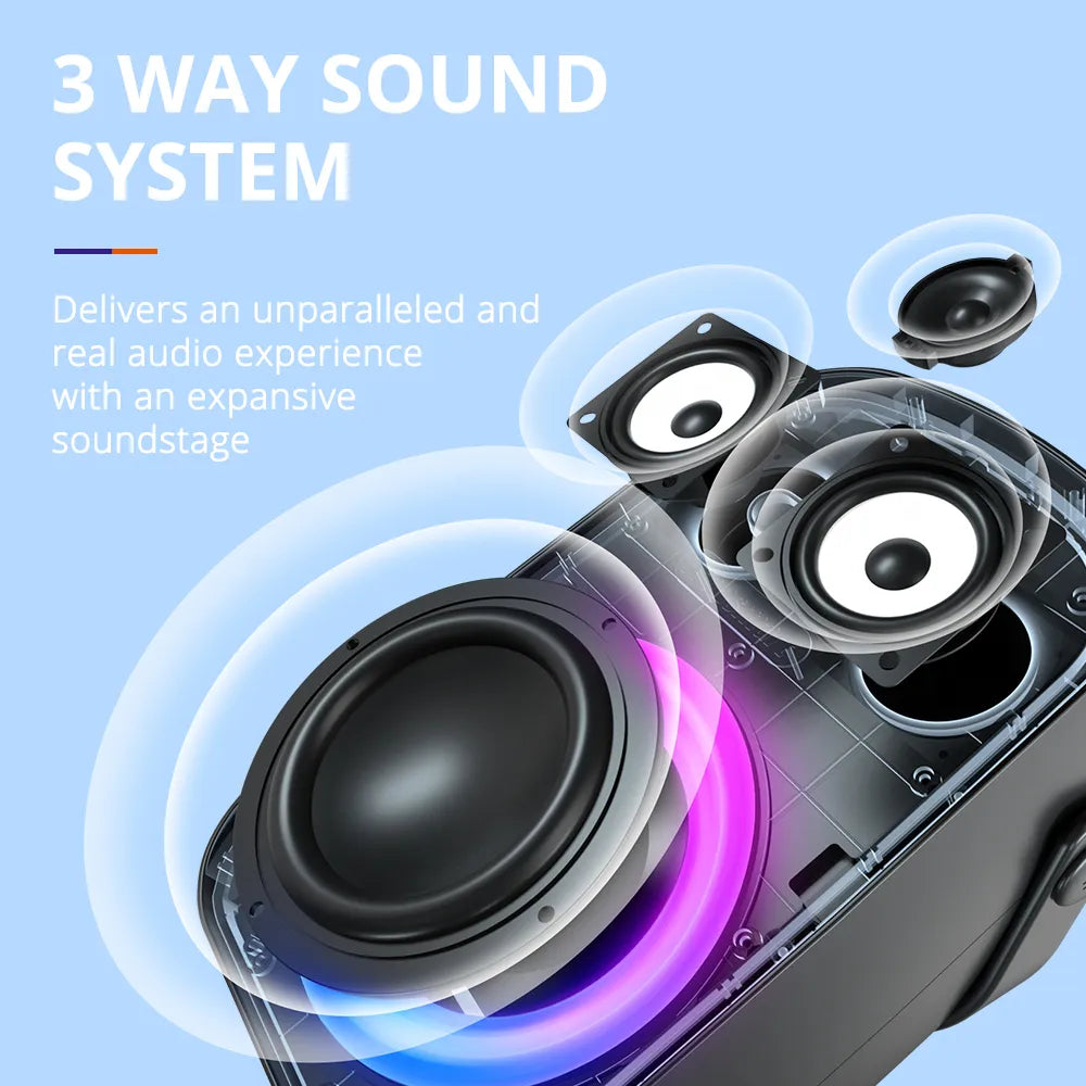 Tronsmart Halo 100 Speaker Halo 110 Bluetooth Speaker with 3-Way Sound System, Dual Audio Modes, App Control, for Karaoke, Party