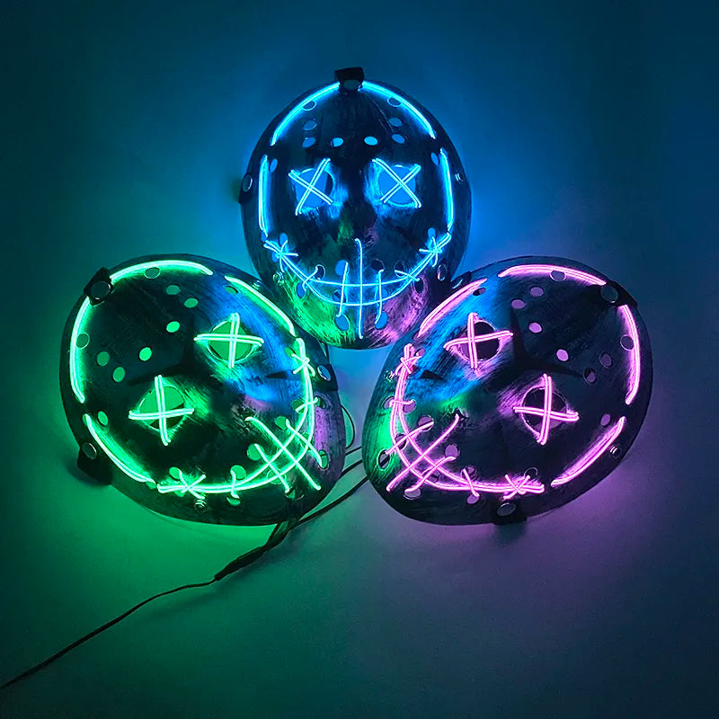 New Arrival Glowing Props Black Friday Jason Mask Lighting Up Festival