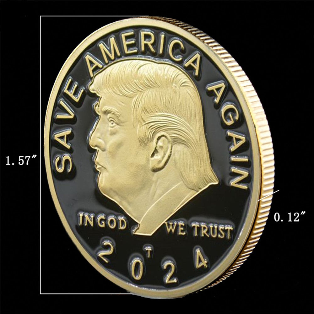 2024 President Donald Trump Gold Plated Freedom Eagle Souvenir Coin Donald J Trump Of USA Great Again