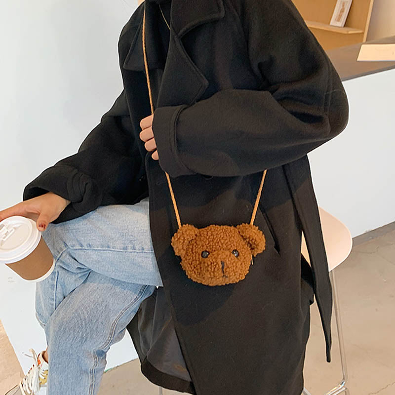 Cute Bear Plush Shoulder Bag For Children Kids Cartoon Messenger Bags kawaii Plush Purses little Girls Stuffed Animals Backpack