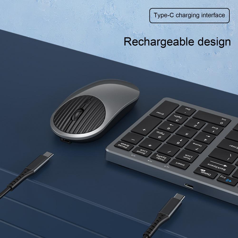 Connect Tablet Rechargeable Wireless Keyboard And Mouse Combo Computer Accessories