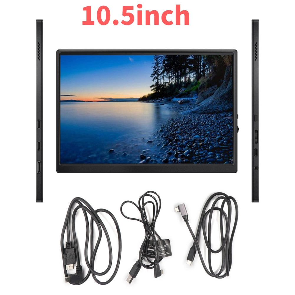 10.5 Inch Portable Monitor Extend Screen FHD 1920X1280P Display Game Screen 220Cd Easy To Use HDMI-Compatible for Mini Laptop