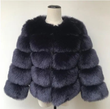 Fur Coat Women's Short Long Sleeve Fur Artificial Fur Coat