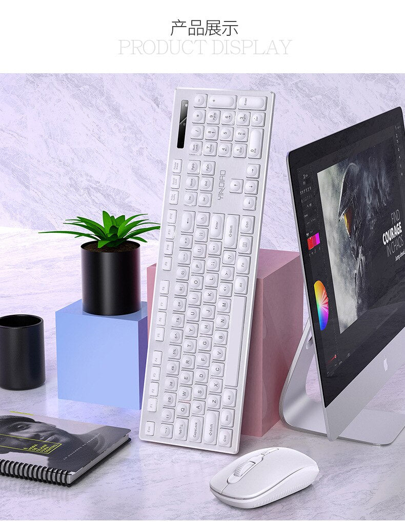 V3 waterproof Wireless Office Keyboard and Mouse Set Chocolate Mute Computer Accessories