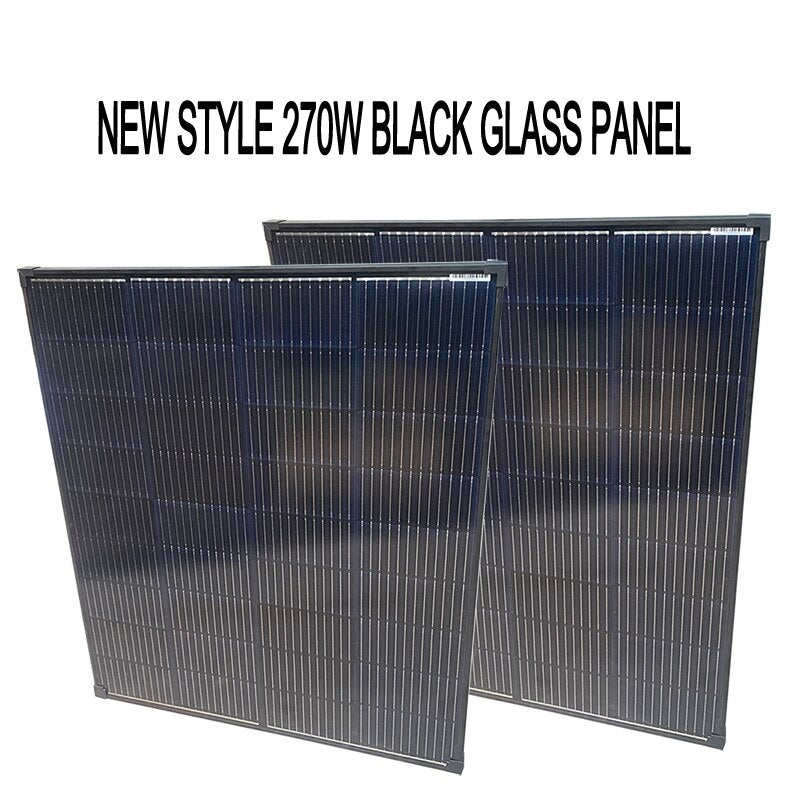 Monocrystalline Glass Solar Panel 120W 240W 360W 36pcs Solar Cell 125mm*125mm Solar Home System 12V 24V battery charging