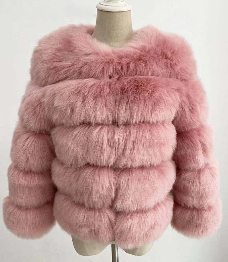Fur Coat Women's Short Long Sleeve Fur Artificial Fur Coat