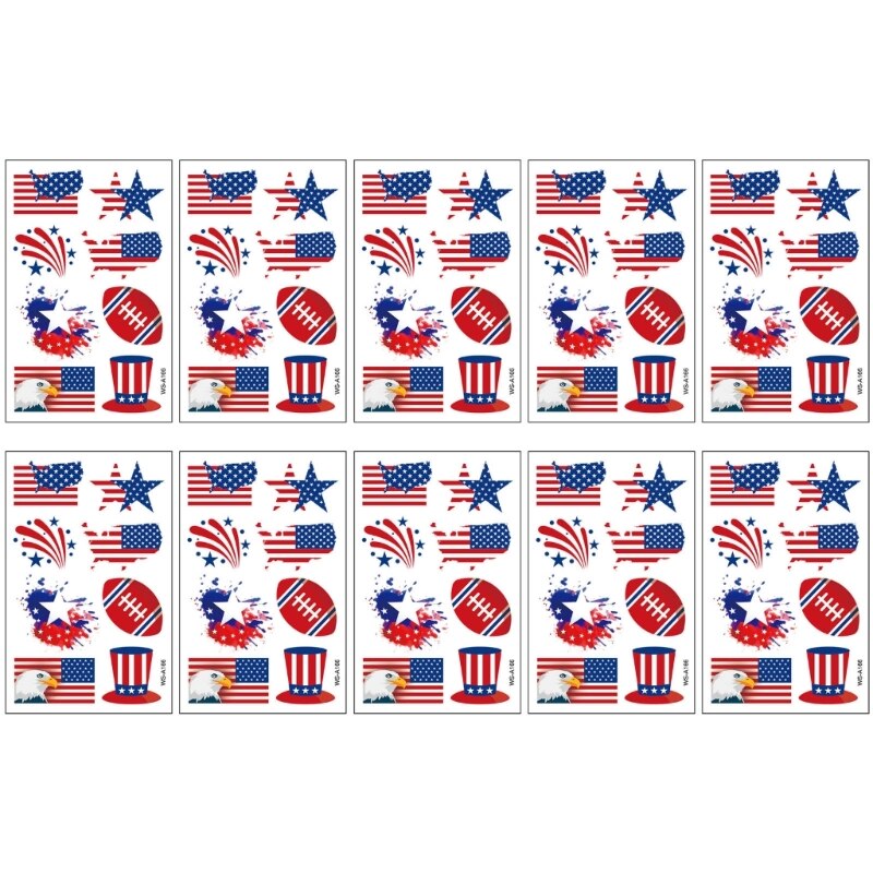 Independence Day Body Art-Stickers USA Flag, Memorial Day for Julycostume Fourth of July Decorations Tattoos