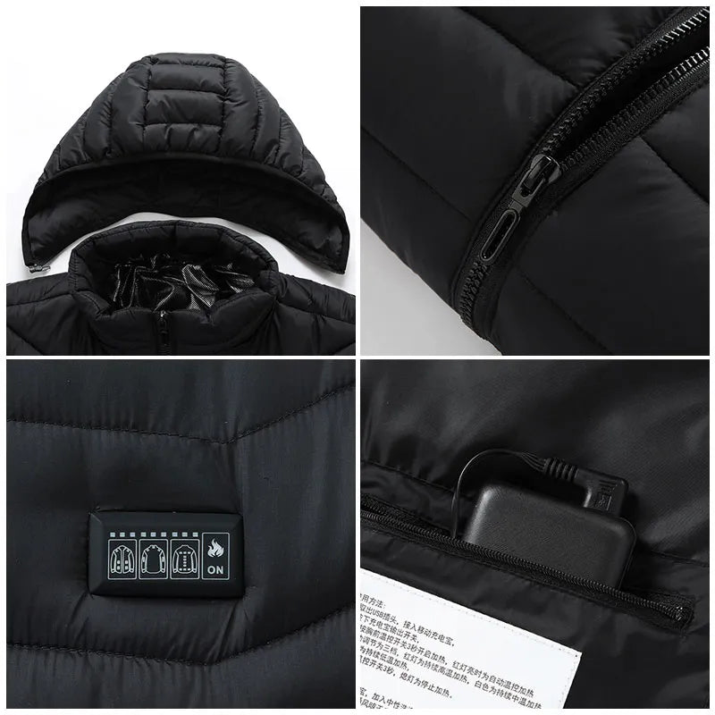 Heated Jackets For Men And Women Usb Electric Heated Hoodie Winter Heating Clothing Warming Hunting Coat Rechargeable
