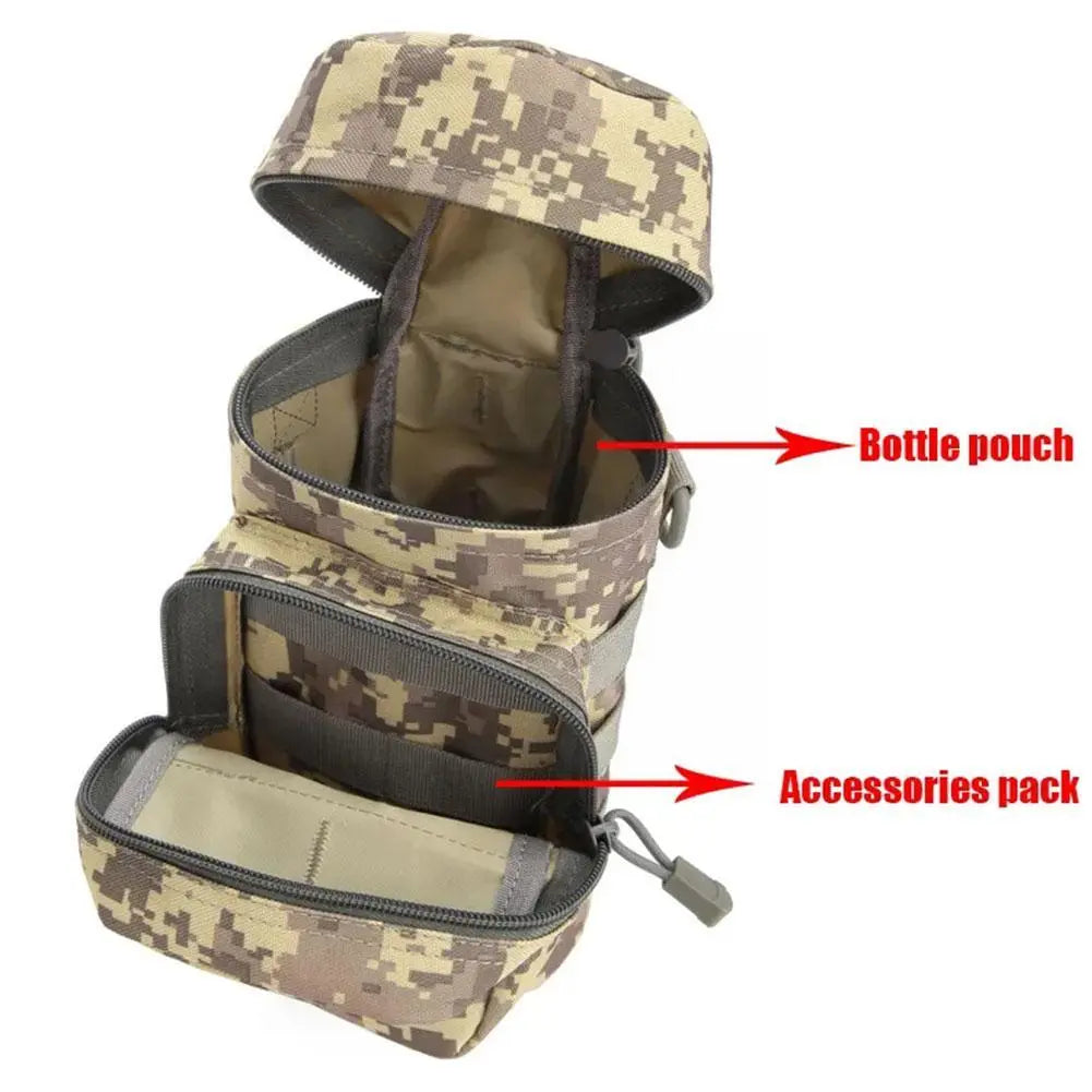 Outdoor Tactical Molle Water Bottle Pouch Holder Kettle Waist Shoulder Bag For Army Fans Climbing Camping Hiking Bags U2B7