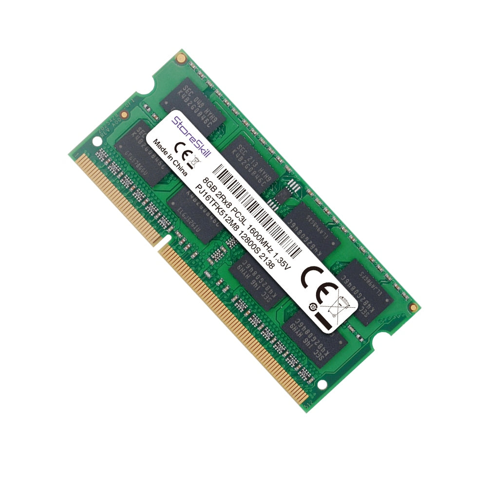 StoreSkill ذاكرة SODIMM DDR3L 2GB 4GB 8GB 10600 1333 12800 1600 لأجهزة الكمبيوتر المحمول DDR3 ذاكرة الوصول العشوائي