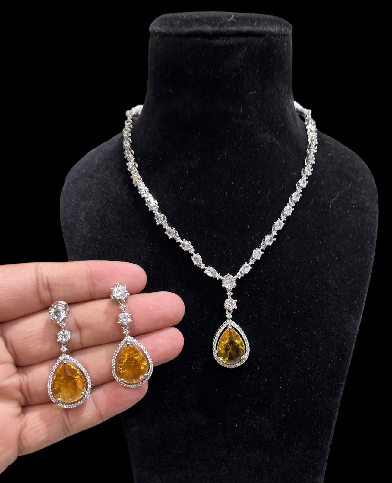 High quality American Diamond Necklace set with Earrings