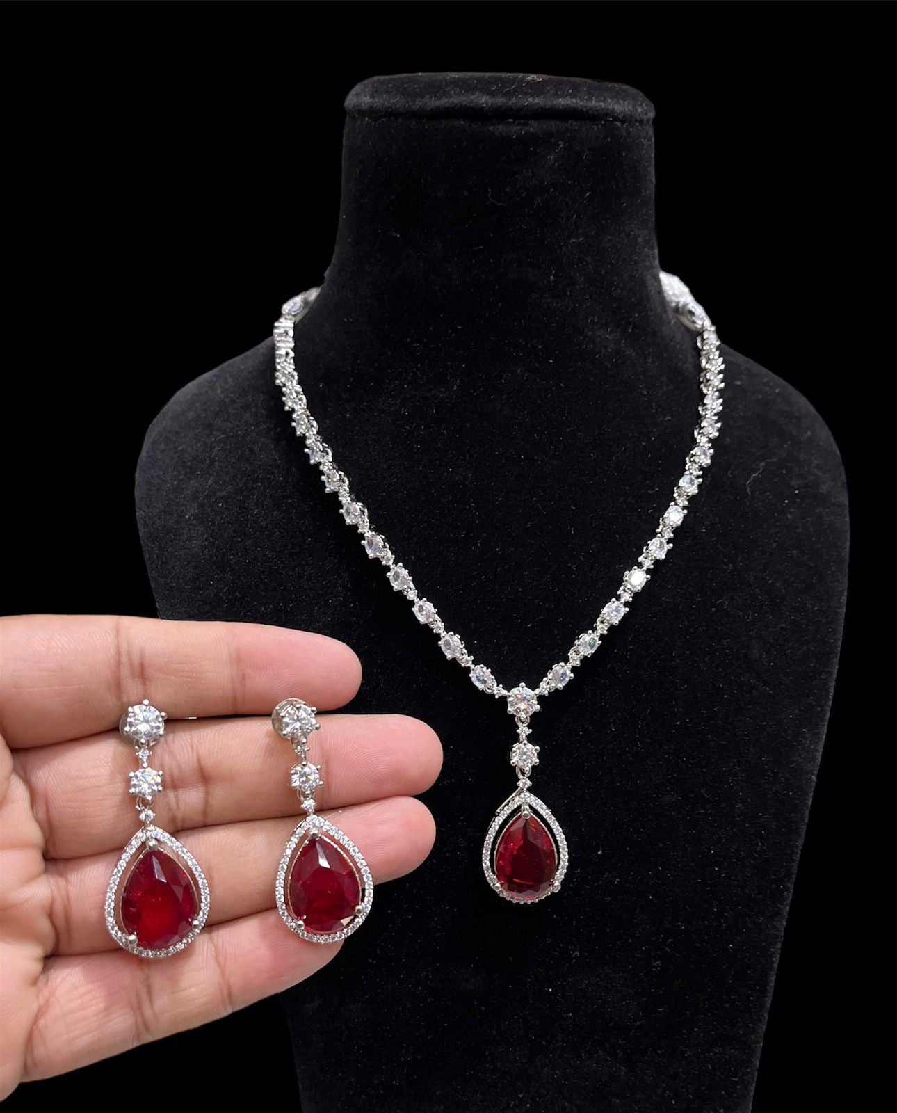 High quality American Diamond Necklace set with Earrings