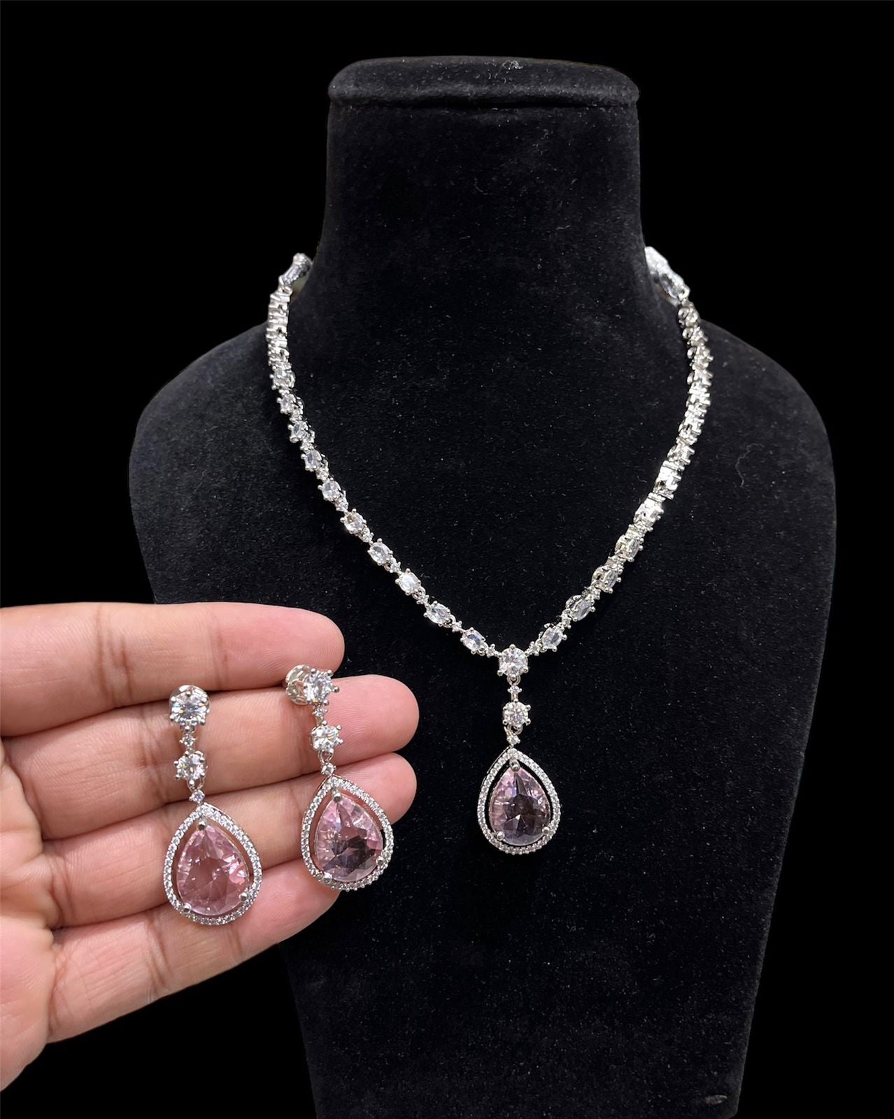 High quality American Diamond Necklace set with Earrings