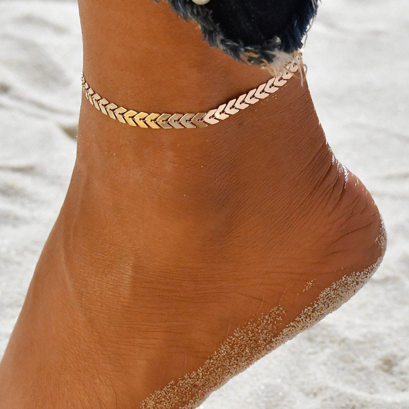 Beach Anklet Rhinestone Tassel Foot Leg Bracelet Women&#39;s Fashion Jewelry Vintage Yoga Ankle Bracelet Chain Barefoot Sandals