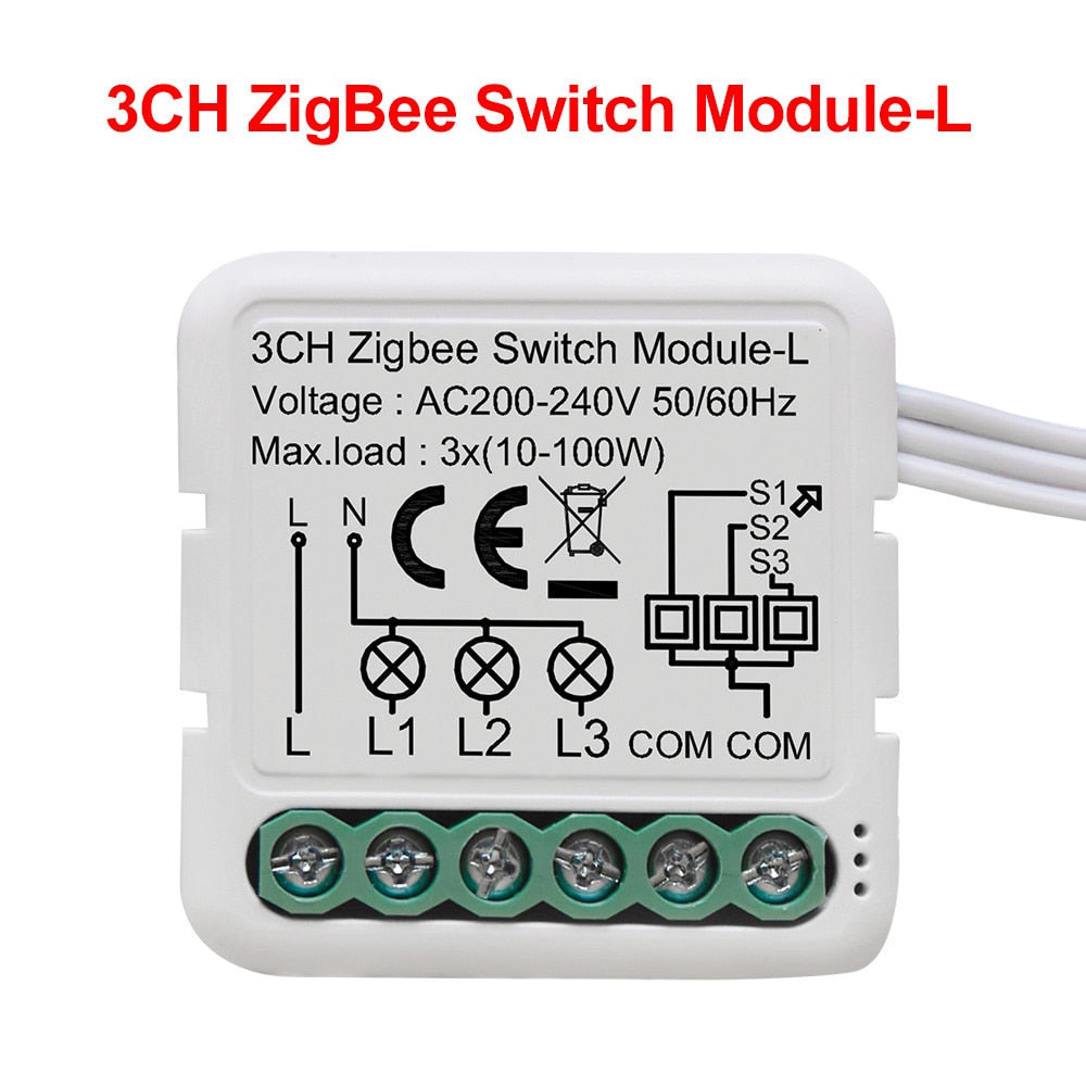 GIRIER Tuya ZigBee 3.0 Smart Switch Module No Neutral Wire Required Smart Home DIY Light Breaker Works with Alexa Google Home