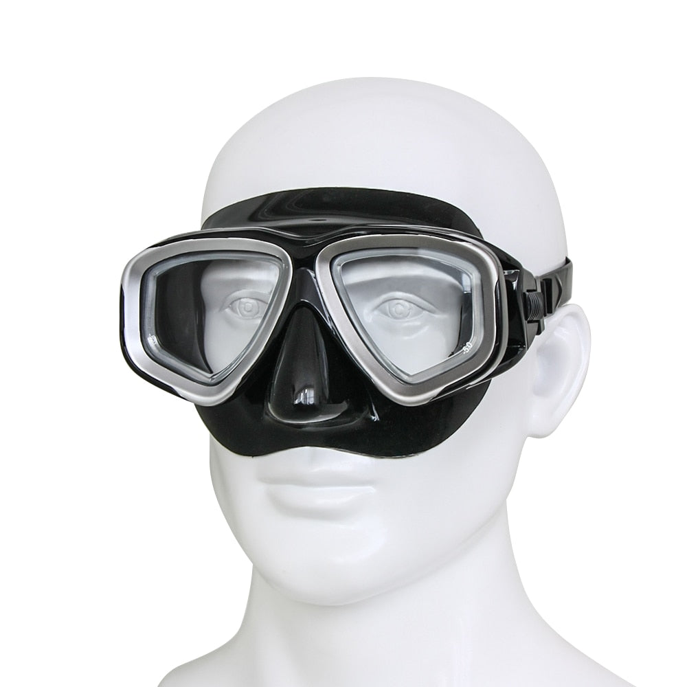 Optical Diving Gear Kit Myopia Snorkel Set, Different Strength for Each Eye, Nearsighted Dry Top Scuba Mask