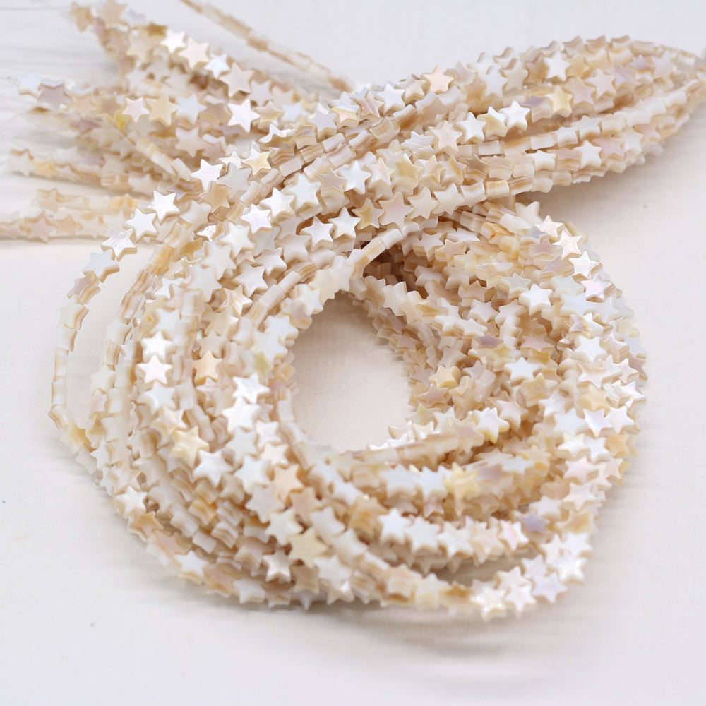 Natural shell beads mother of pearl pentacle shape loose spacer beaded for jewelry making DIY necklace bracelet accessories