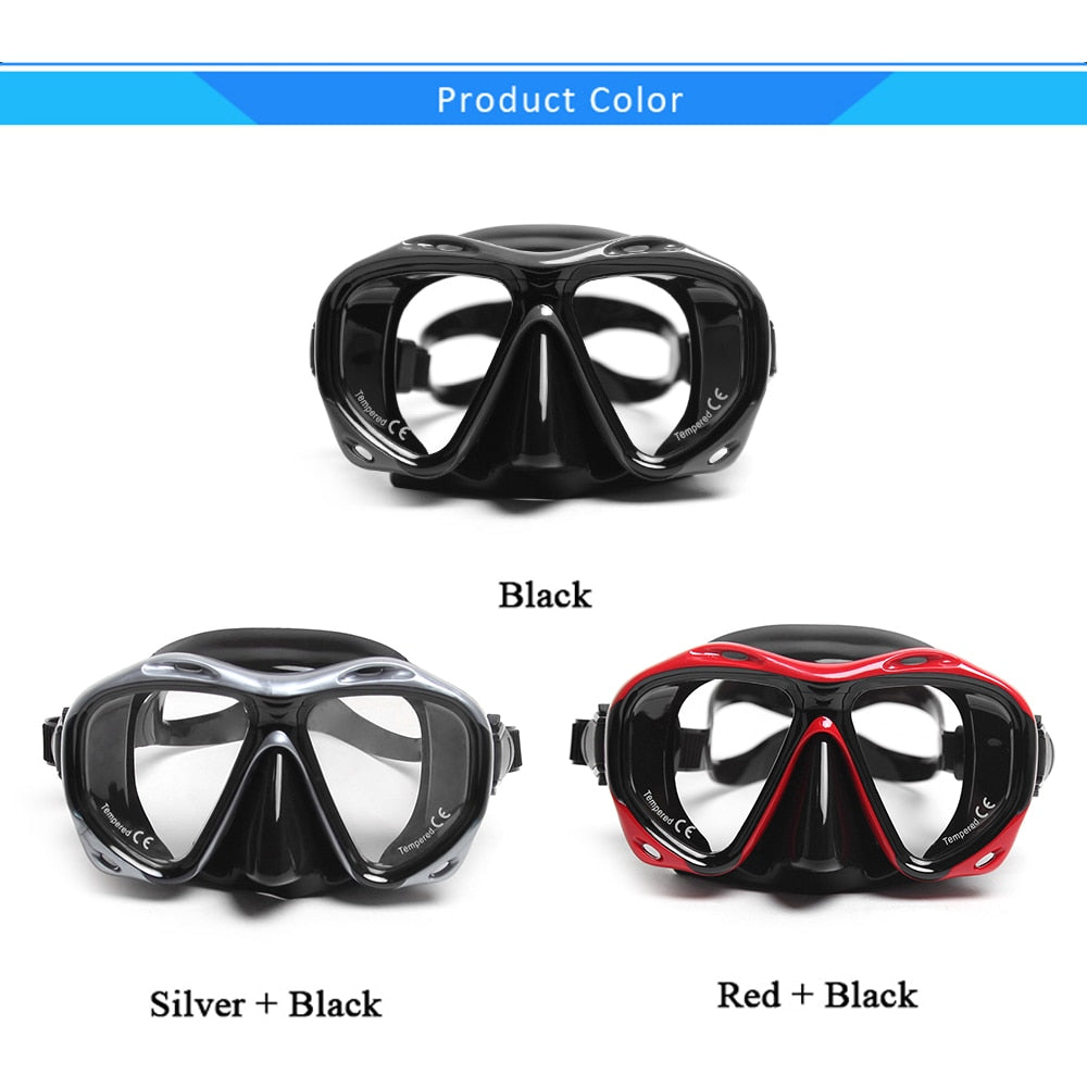 Brand Professional Silicone Gear Scuba Diving Mask Equipment Snorkel Adults Anti-Fog UV Waterproof Swim/Dive Glasses Men Women