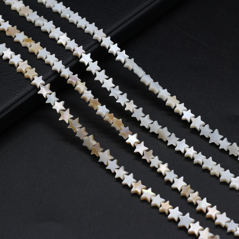 Natural shell beads mother of pearl pentacle shape loose spacer beaded for jewelry making DIY necklace bracelet accessories