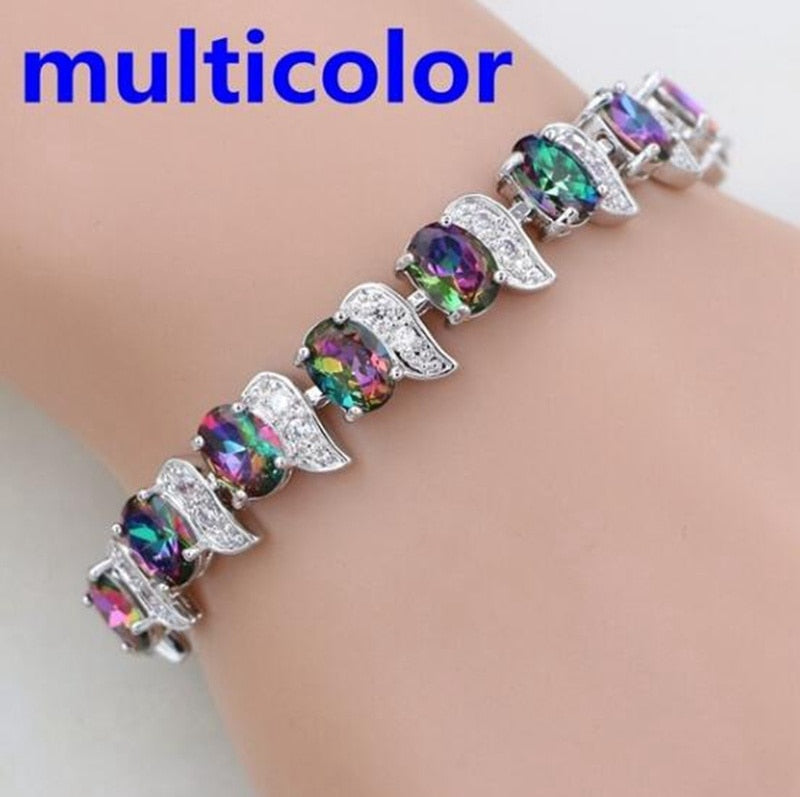 Exquisite Mysterious Lucky Color Crystal Bracelet Charm Bride Engagement Wedding Jewelry Gift Mother\&#39;s Day Gift