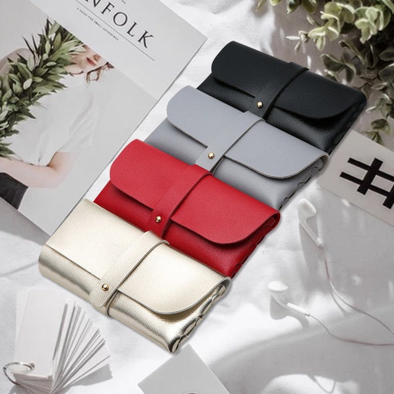 Glasses Case Women Leather Soft Glasses Bag Fashion Portable Sunglasses Box Bag Accessories Eyeglasses Case Sunglasses Box