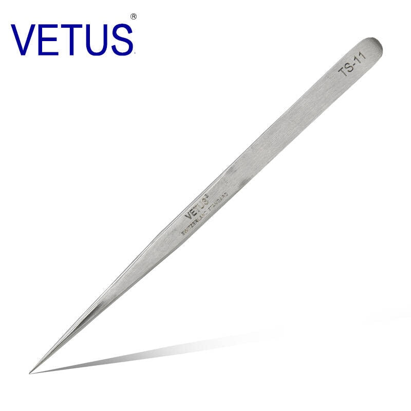 100%VETUS TS series Stainless Steel Industrial Anti-static Tweezers watchmaker Repair Tools With security label