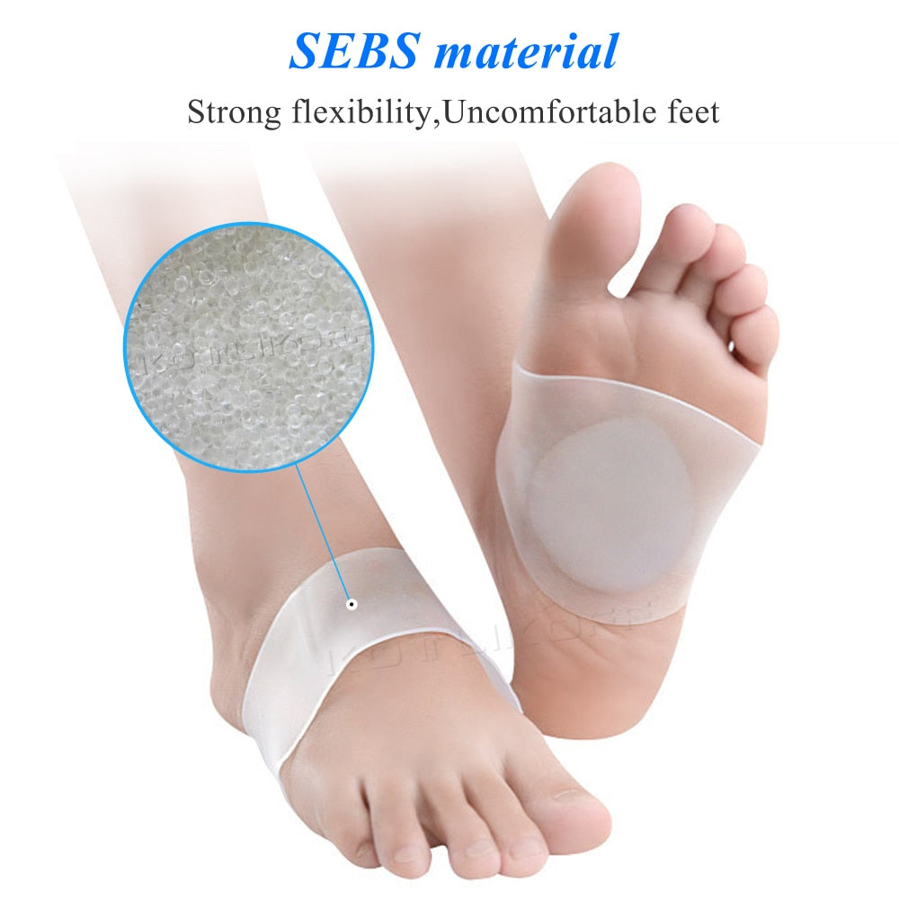Silicone Gel Arch Support Soft Insoles Pad Pain Relief Plantar Fasciitis Ergonomic Massage Protection Flat Feet Orthotic Bandage
