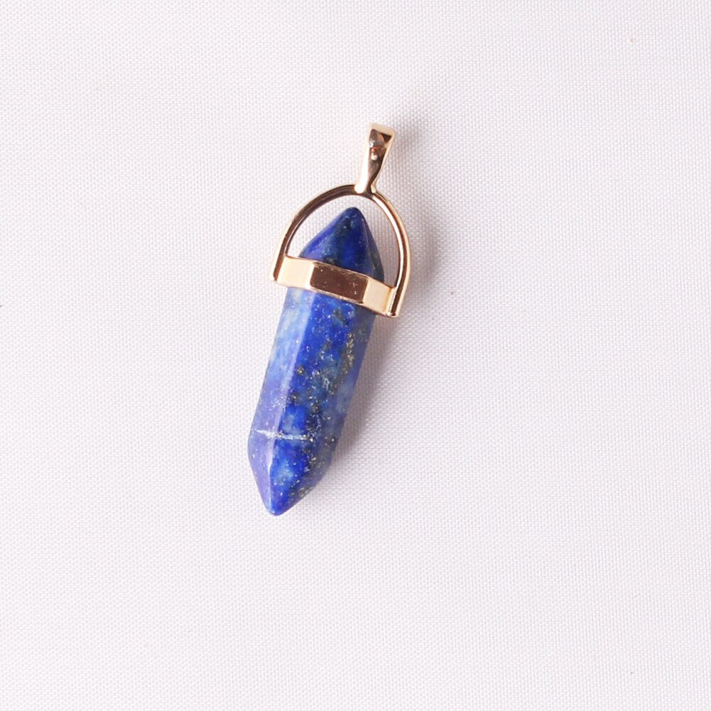 50pcs/lot Gold Zinc Alloy Amethysts Pendants For Jewelry Making Natural Stone Necklace Pendant Druzy Reiki Pendulum Amulet