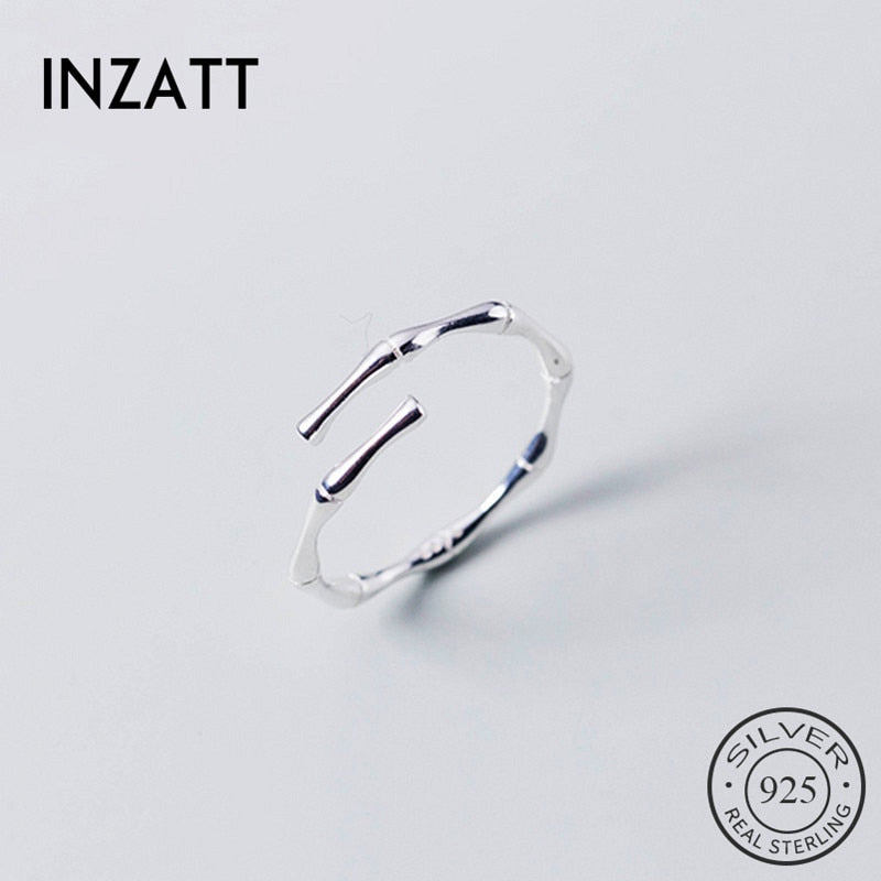 INZATT Real 925 Sterling Silver Plant Opening Ring For Fashion Women Bamboo Knot Fine Jewelry Minimalist Accessories 2019 Gift