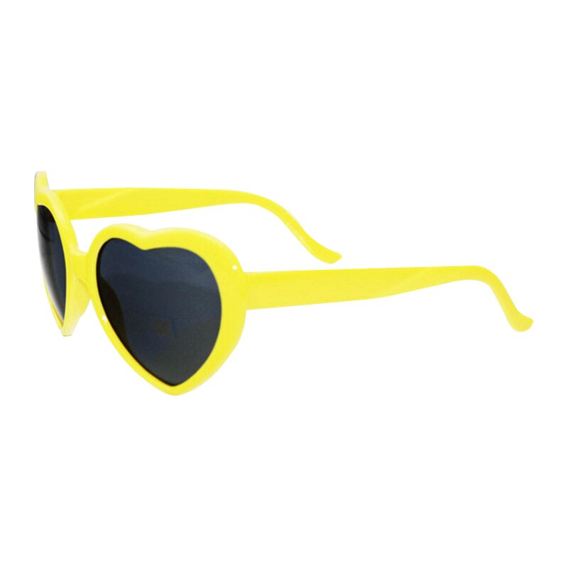 Love Heart Shape Sunglasses Women PC Frame Light Change Love Heart Lens Colorful Sun Glasses Female Red Black Shades