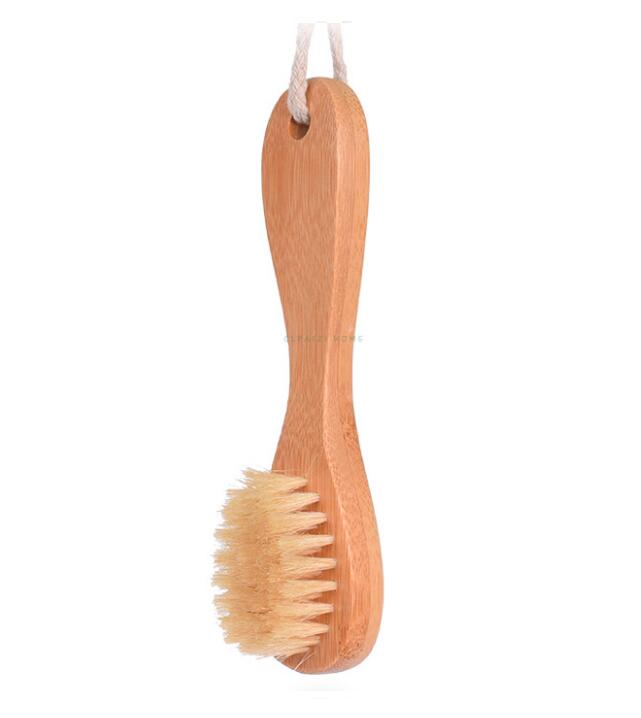 CLPAIZI Natural Bristle Bath brush Exfoliation Promotes Blood Circulation Wood Massages Dry Brush Bathroom Set Shower Brush D30