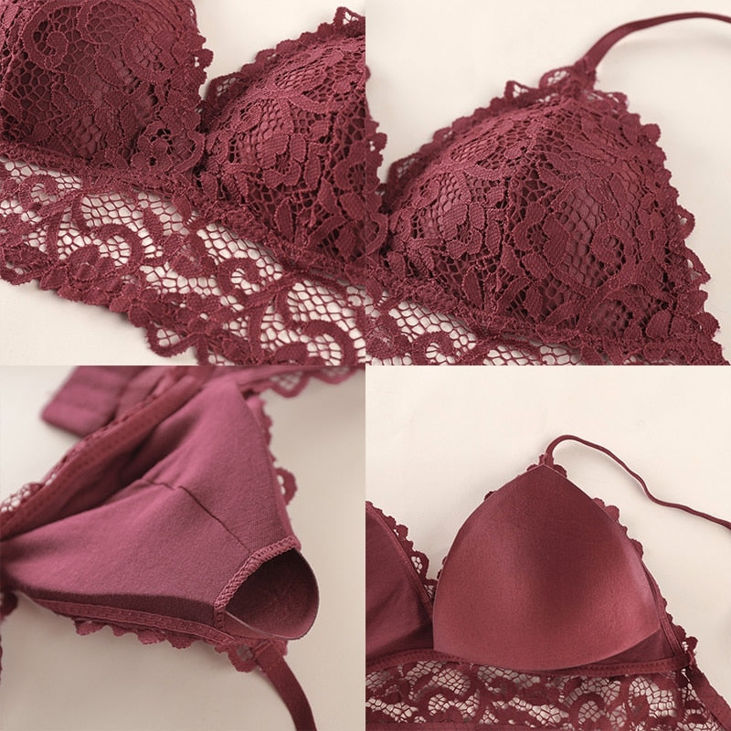 Women Lace Bralette Seamless Bras Sexy Beauty Back Tube Tops Girls Underwear Gathered Bras