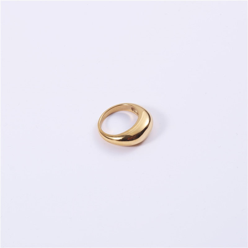 SOMMAR Fashion jewellery charms Gold Filled size 6 7 8 Goddess ring smooth big Arc curve summer jewelry