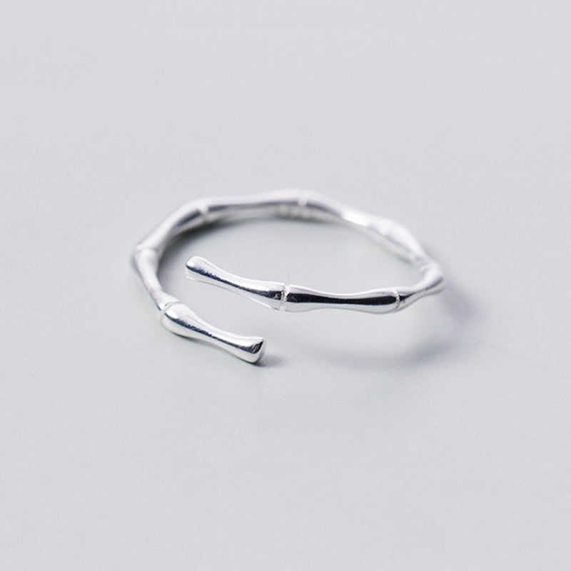 INZATT Real 925 Sterling Silver Plant Opening Ring For Fashion Women Bamboo Knot Fine Jewelry Minimalist Accessories 2019 Gift