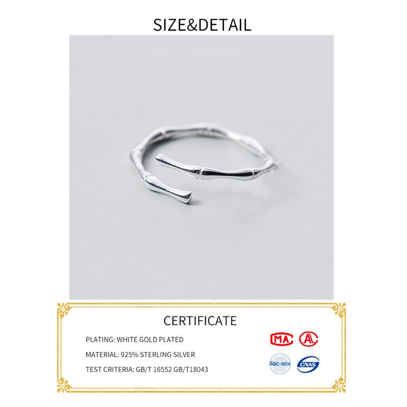 INZATT Real 925 Sterling Silver Plant Opening Ring For Fashion Women Bamboo Knot Fine Jewelry Minimalist Accessories 2019 Gift