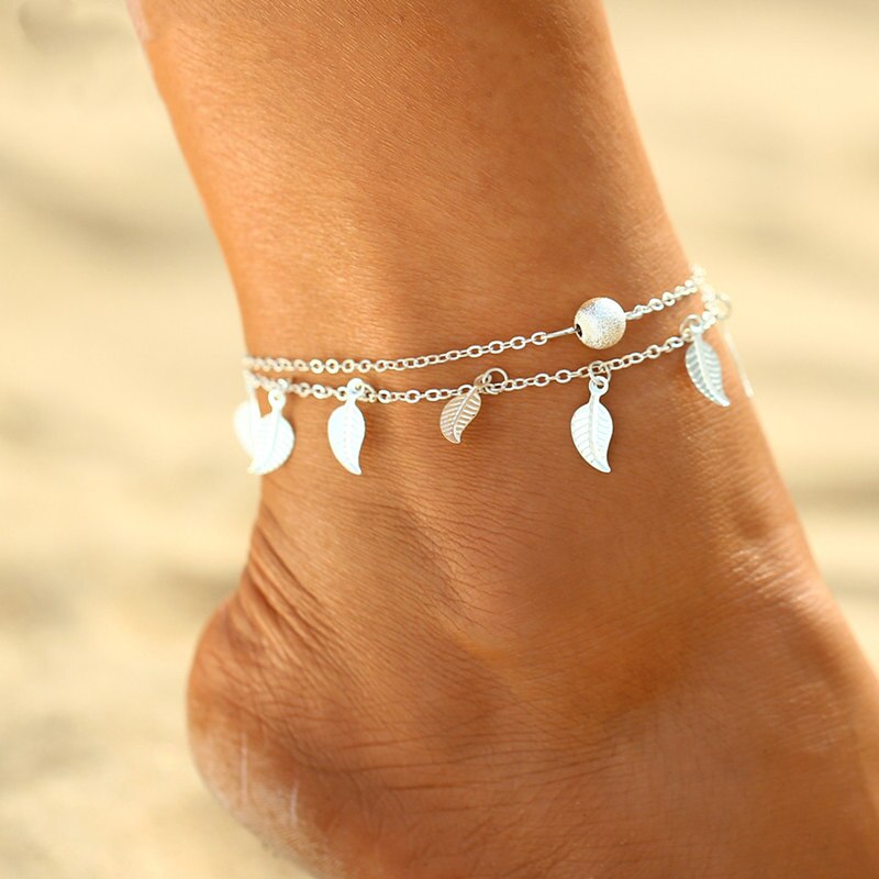 Beach Anklet Rhinestone Tassel Foot Leg Bracelet Women&#39;s Fashion Jewelry Vintage Yoga Ankle Bracelet Chain Barefoot Sandals