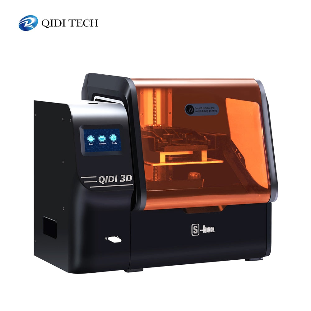 طابعة QIDI TECH S-Box الراتنج ثلاثية الأبعاد بالأشعة فوق البنفسجية LCD، 10.1 بوصة 2K LCD، شاشة لمس 4.3 بوصة، 215x130x200 مم/8.46 بوصة × 5.11 بوصة × 7.87 بوصة