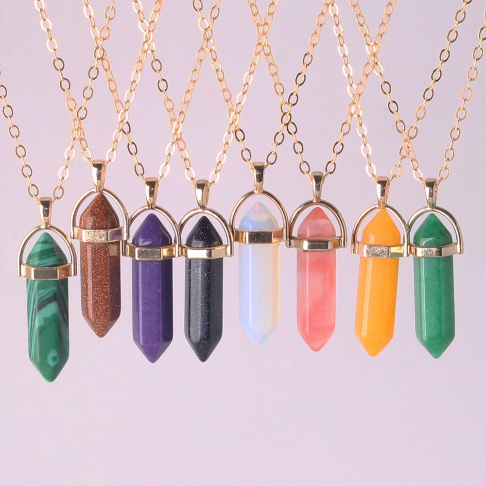 50pcs/lot Gold Zinc Alloy Amethysts Pendants For Jewelry Making Natural Stone Necklace Pendant Druzy Reiki Pendulum Amulet