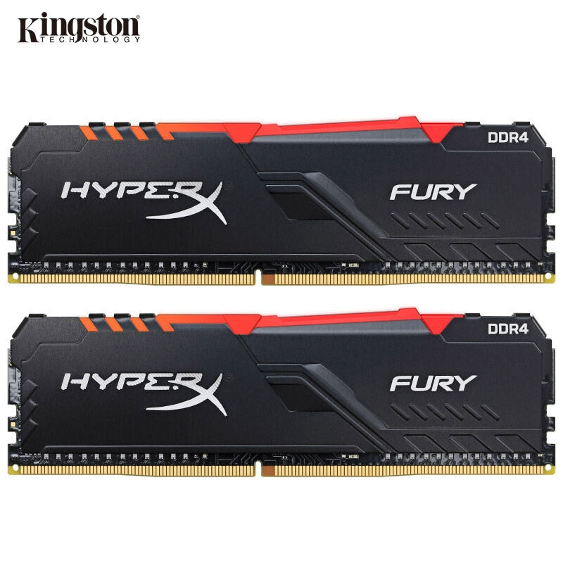 كينغستون HyperX FURY RAM DDR4 RGB الذاكرة 2400MHz 2666MHz 3000MHz 3200MHz 3466MHz DIMM XMP ميموريا ddr4 لذاكرة وصول عشوائي مكتبية Ram