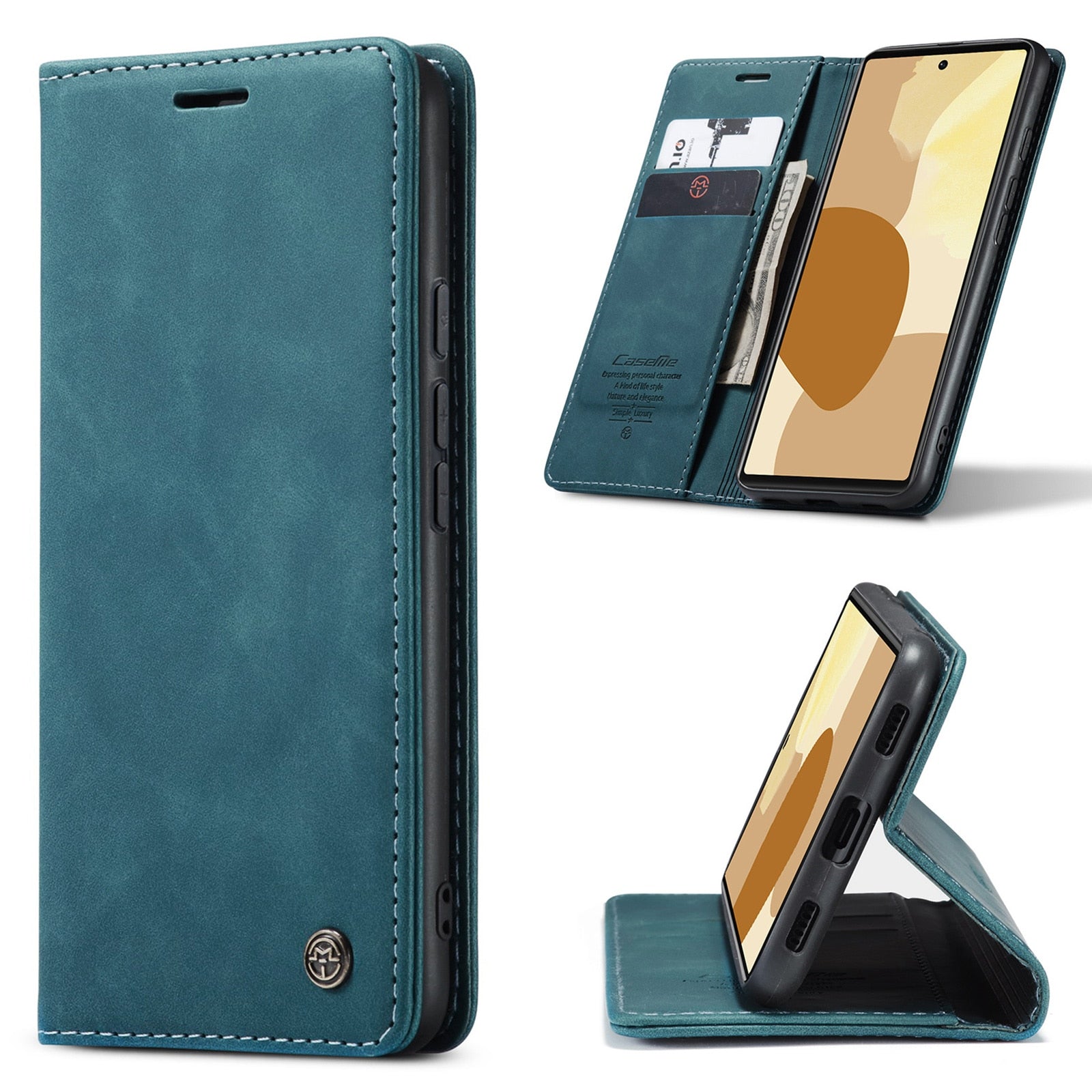 for Google Pixel 6 Pro Leather Case,CaseMe Retro Purse Luxury Magneti Card Holder Wallet Cover For Google Pixel 6