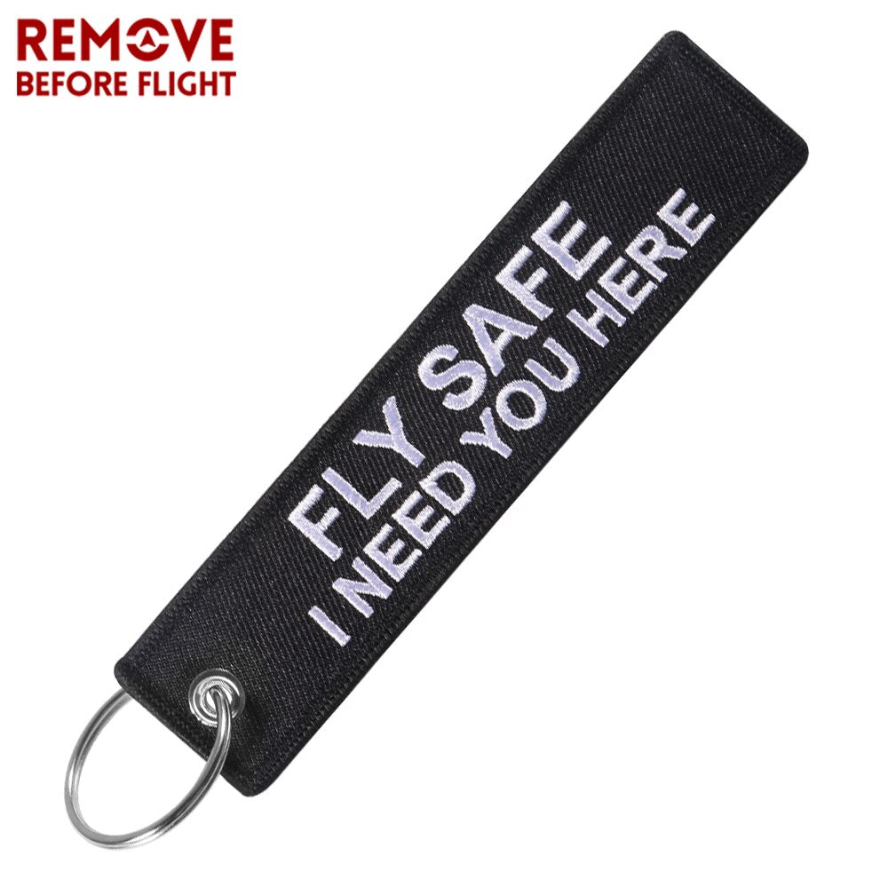 5 PCS Pilot Keychains Embroidery Fly Safe I Need You Here Pilot Key Chain for Aviation Gifts Key Tag Label Fashion Keyrings