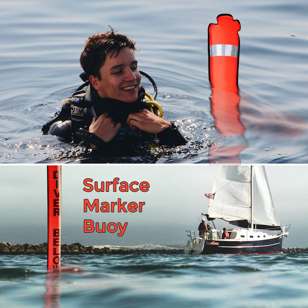 Surface Marker Buoy Colorful Visibility Safety Inflatable Scuba SMB Dive Alert Diver Below DSMB Diving Safety Gear Equipment