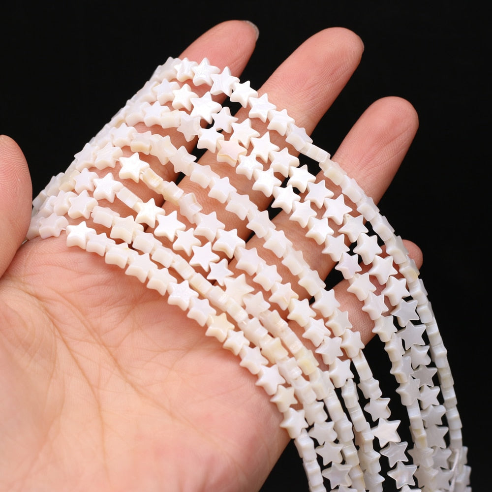 Natural shell beads mother of pearl pentacle shape loose spacer beaded for jewelry making DIY necklace bracelet accessories