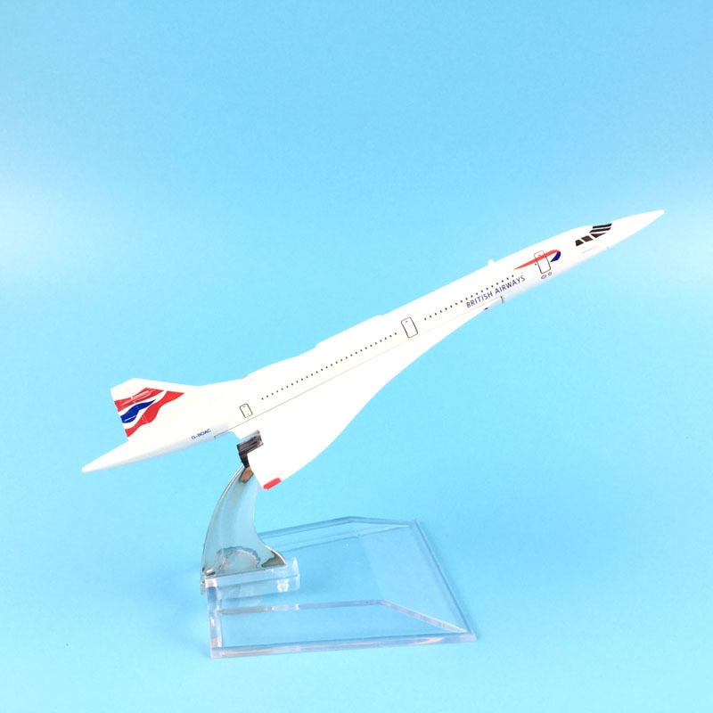 Aircraft Model Diecast Metal Plane Airplanes 16cm Airplane Model   1:400 British Airways Concord Plane Toy Gift Free Shipping