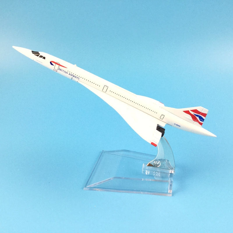 Aircraft Model Diecast Metal Plane Airplanes 16cm Airplane Model   1:400 British Airways Concord Plane Toy Gift Free Shipping