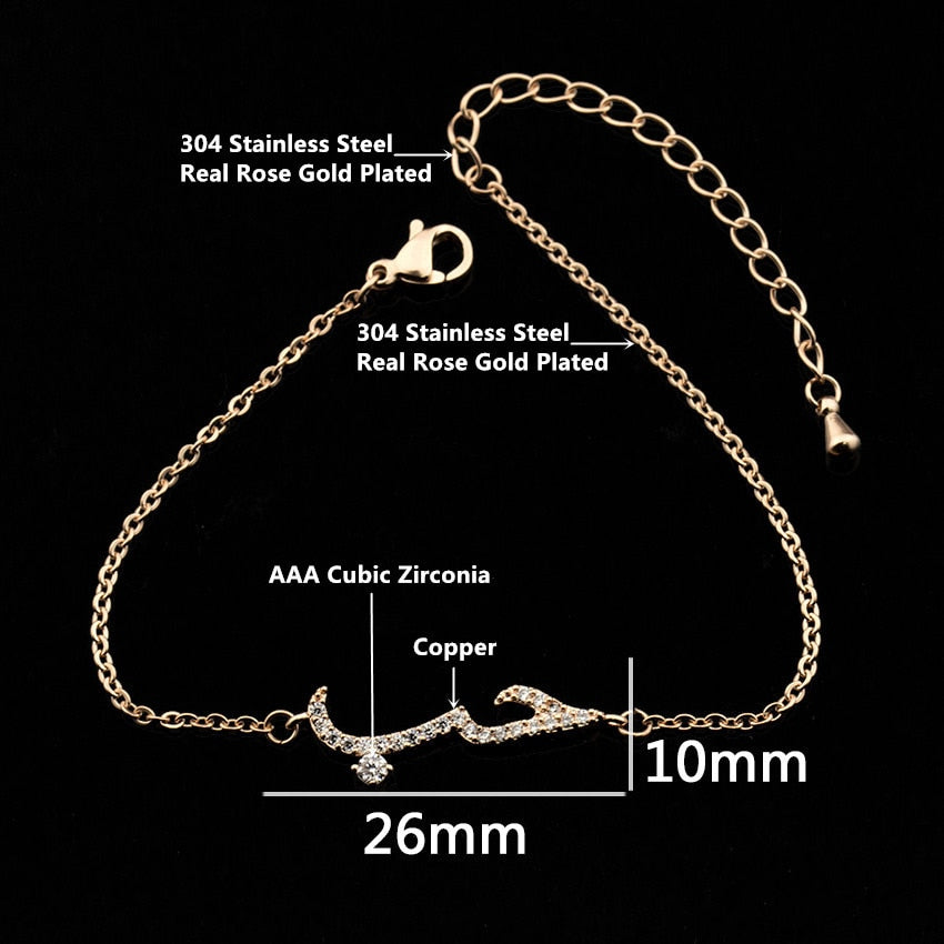 Islamic Jewelry  Arabic Love Statement Bracelets For Women Men Pulseras Charm Crystal Bileklik Bracelet Mothers Day Gifts