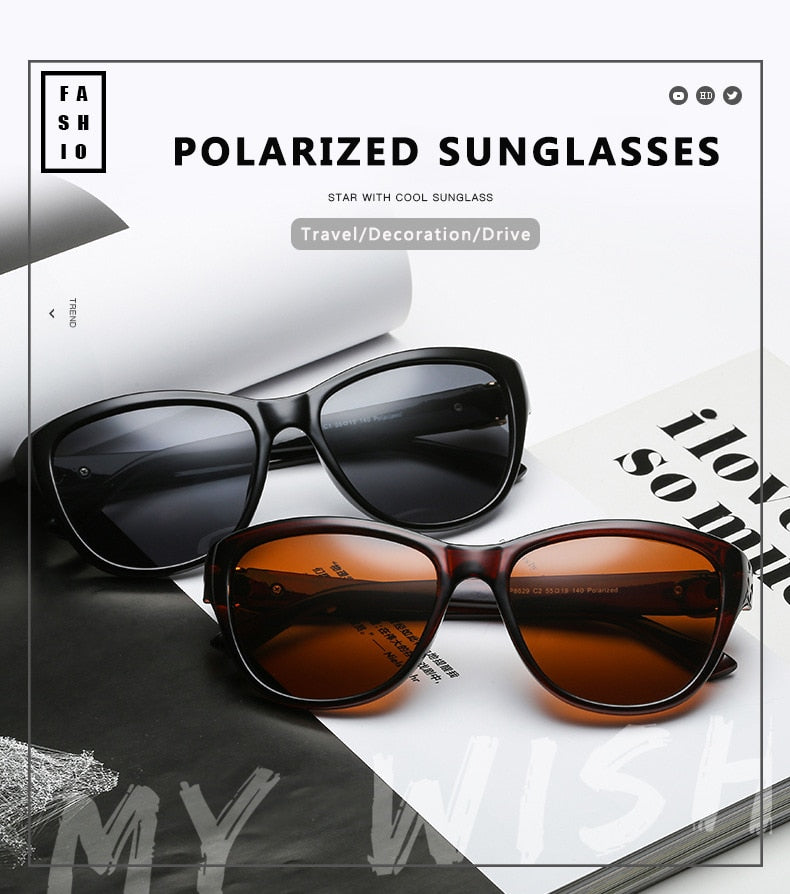 2023 Luxury Brand Design Cat Eye Polarized Sunglasses Men Women Lady Elegant Sun Glasses Female Driving Eyewear Oculos De Sol