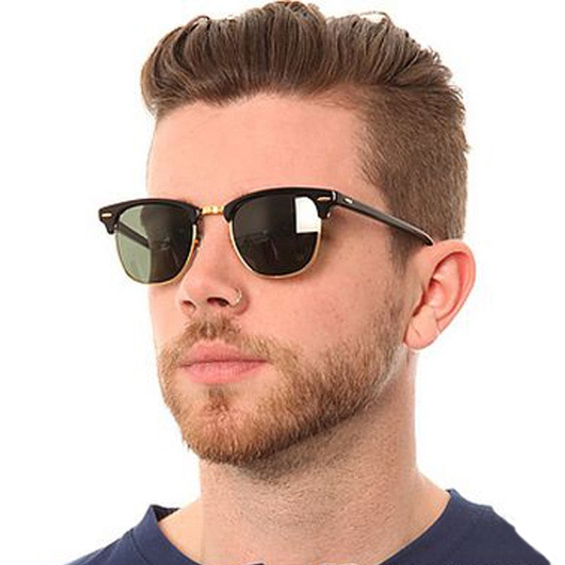 Semi-Rimless Sunglasses Men&#39;s Women 2023 Classic Vintage Polarized Sun glasses Men Oculos De Sol Gafas UV400 Retro Eyewear