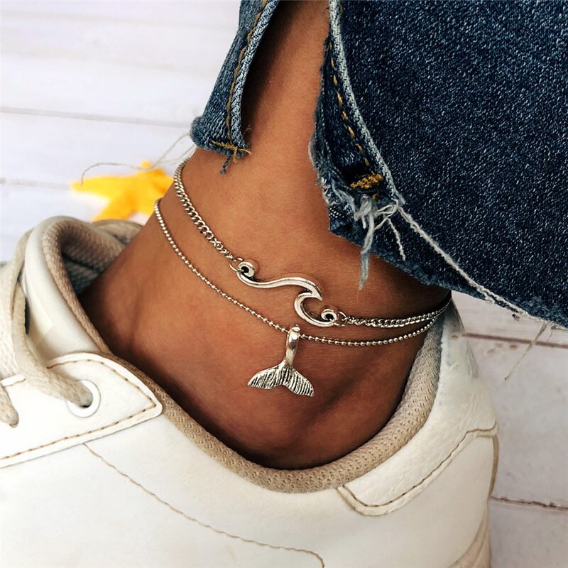 Bohemian Beads Ankle Bracelet for Women Leg Chain Round Tassel Anklet Vintage Foot Bracelet Summer Jewelry Accessories