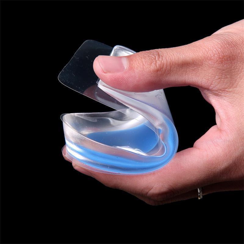 1pair Soft Silicone Gel Insoles for heel spurs pain Foot cushion Foot Massager Care Half Heel Insole Pad Height Increase